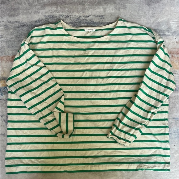 Maurices Emerald and Cream Striped Tee - Picture 1 of 3